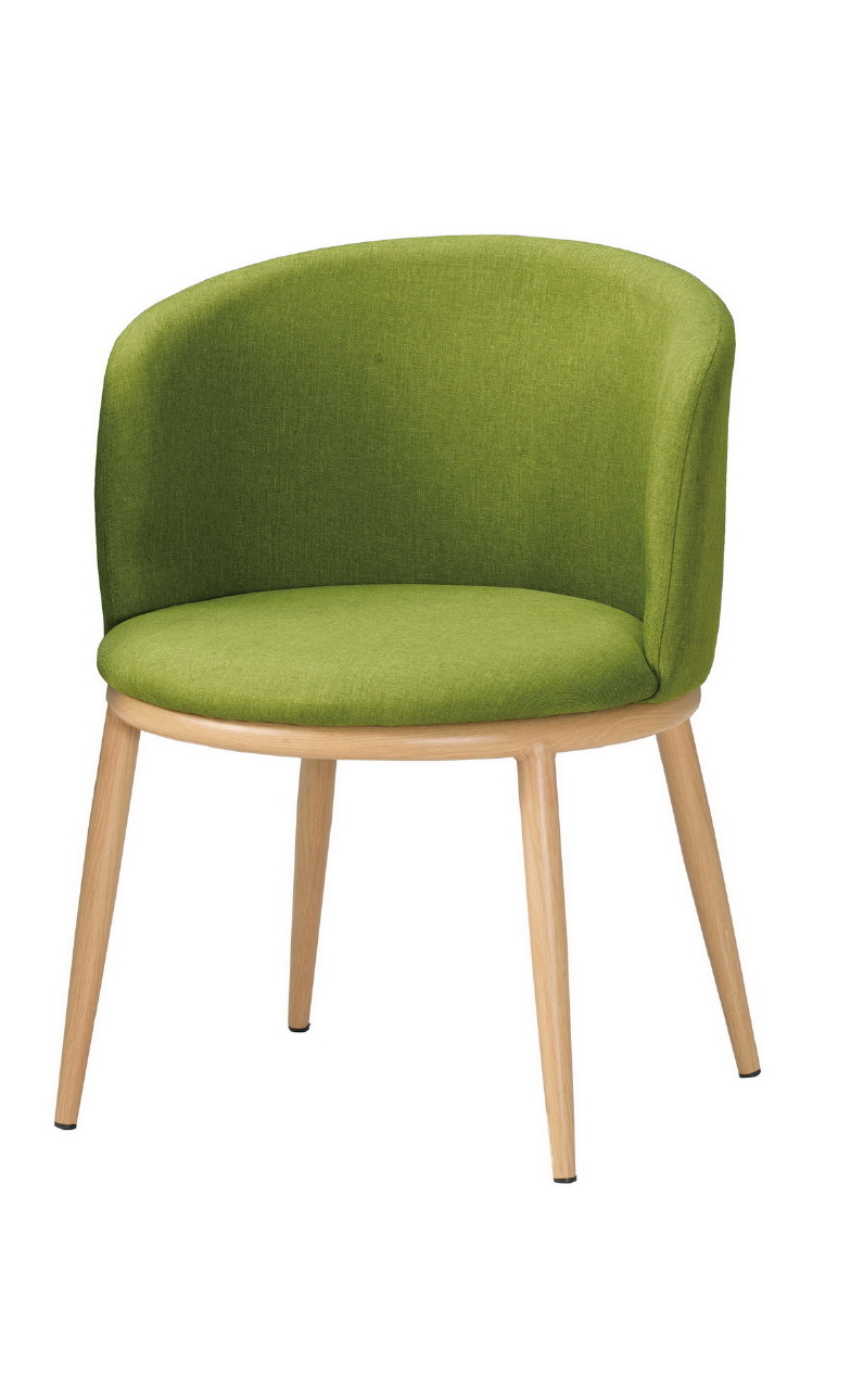 美諾瑪餐椅(綠色布)(五金腳)