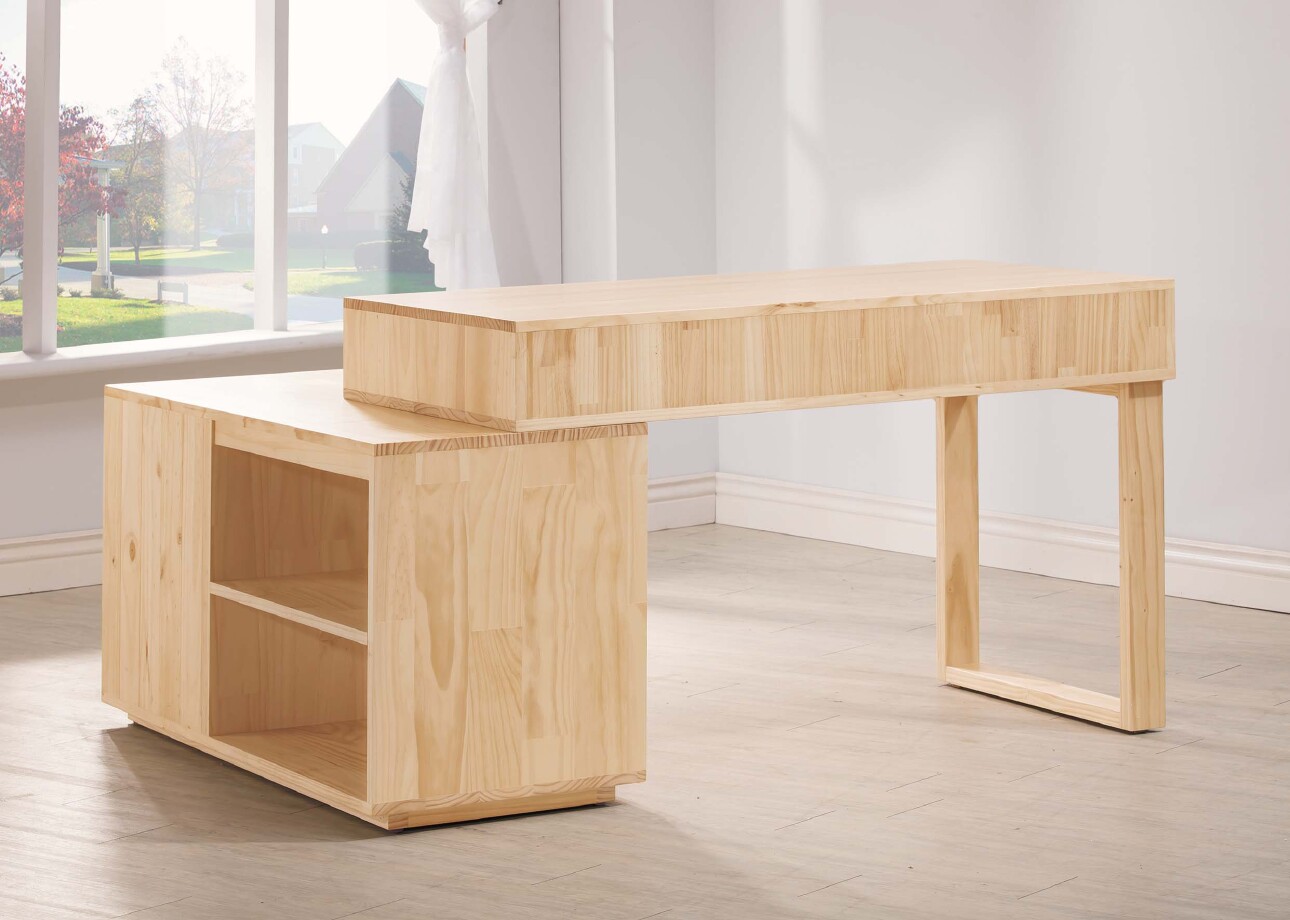 羅本北歐實木4尺功能書桌