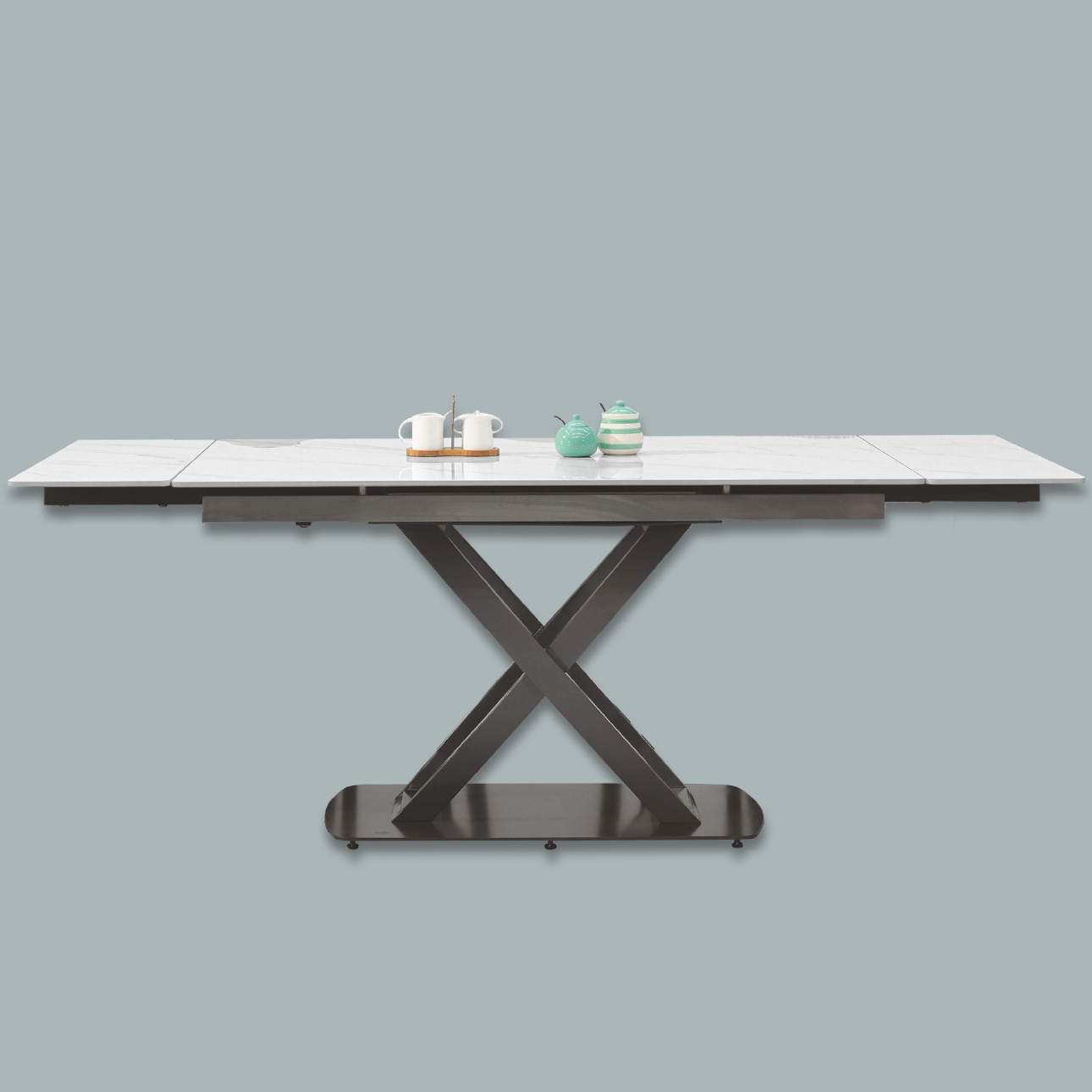 赫菲斯6.6尺岩板圓角伸縮餐桌