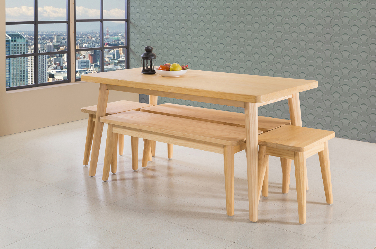 絲帕4.3 尺A 級松木實木餐桌