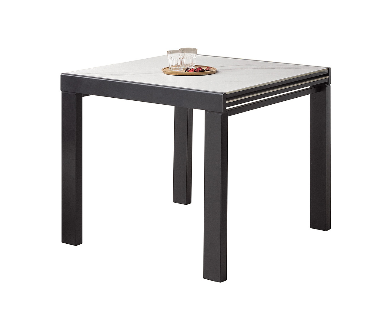 漢斯5.3尺岩板伸縮餐桌 (黑)